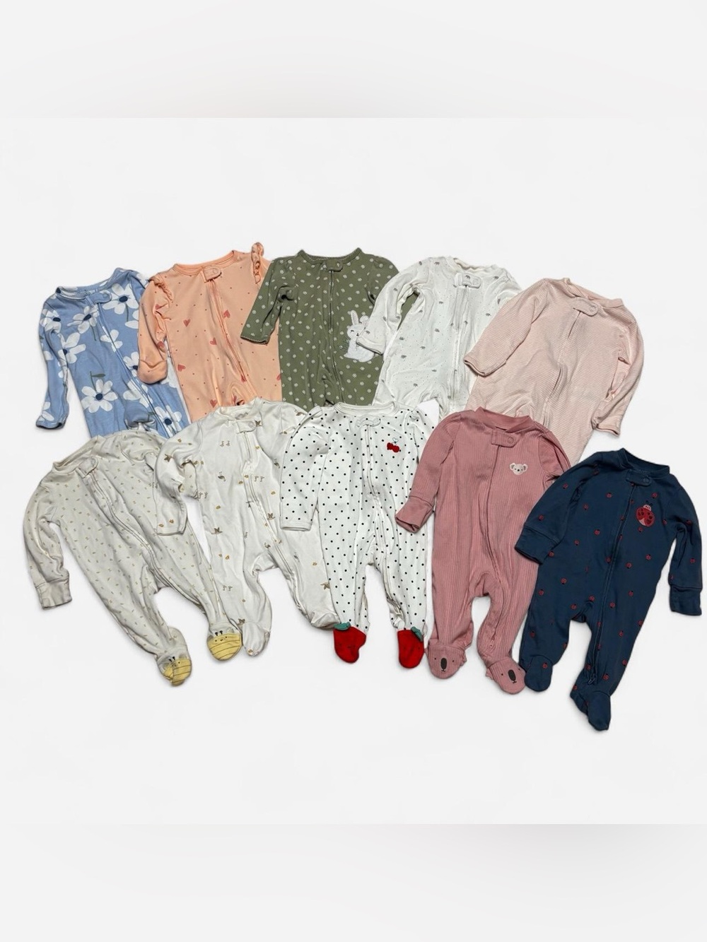 Carter’s 0-3m Footed Sleeper Bundle of 10
